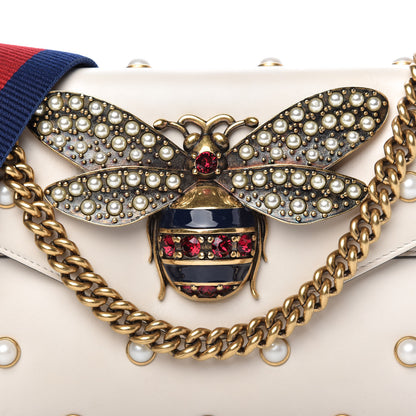 Gucci Nappa Pearl Studded Mini Queen Margaret Broadway Shoulder Bag Mystic White 10 of 10