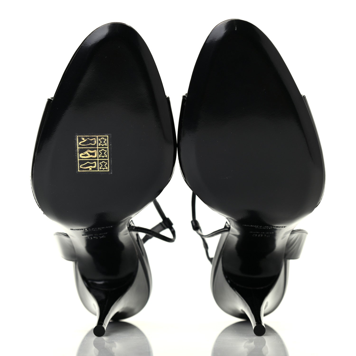 Saint Laurent Patent Calfskin Anouk 110 Sandals 39.5 Black 5 of 7