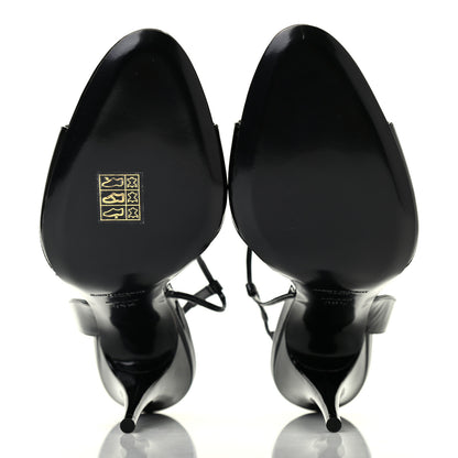 Saint Laurent Patent Calfskin Anouk 110 Sandals 39.5 Black 5 of 7