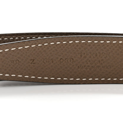 Hermes Swift Epsom H Belt 80 32 Black Etoupe 5 of 6