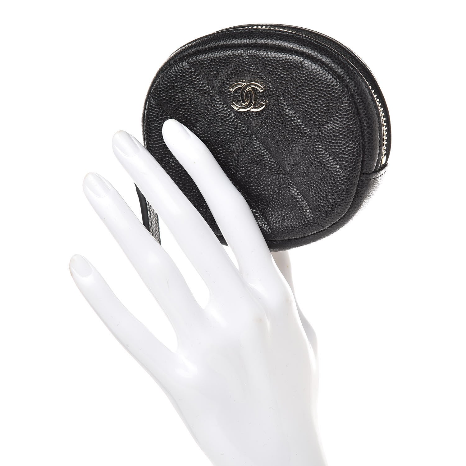 Chanel Caviar Quilted Zip Around Classic Coin Purse Black 2 of 8