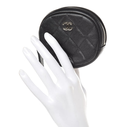 Chanel Caviar Quilted Zip Around Classic Coin Purse Black 2 of 8