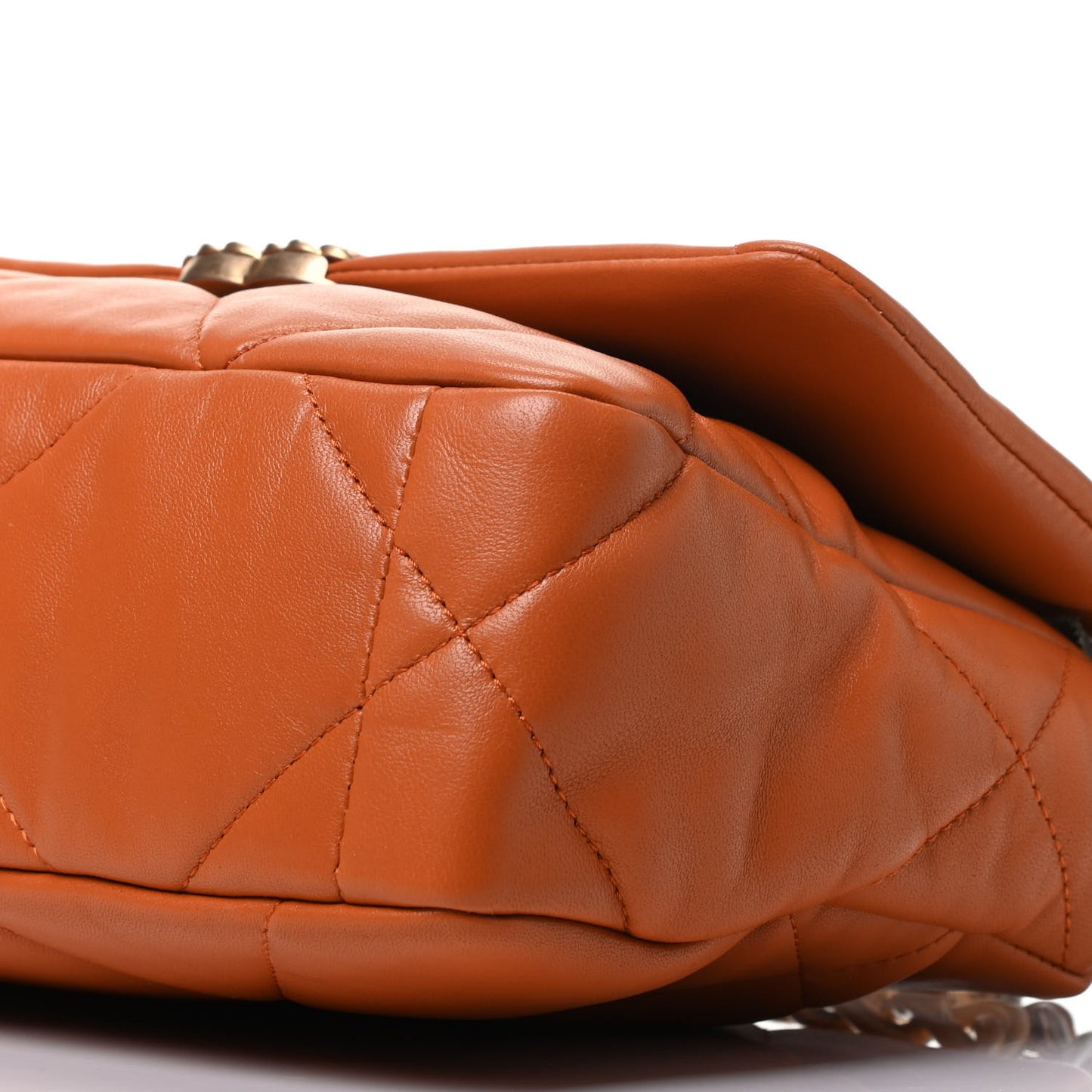 Lambskin Quilted Medium Chanel 19 Flap Light Brown