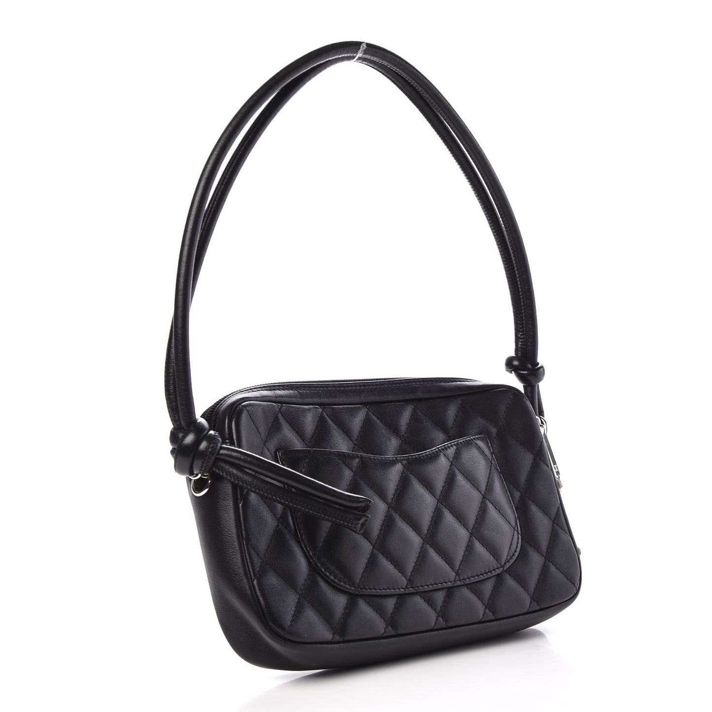 Calfskin Quilted Cambon Pochette Black White