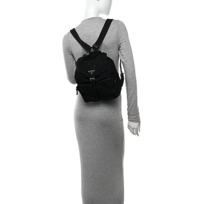 Prada Tessuto Nylon Saffiano Small Backpack Black 2 of 10