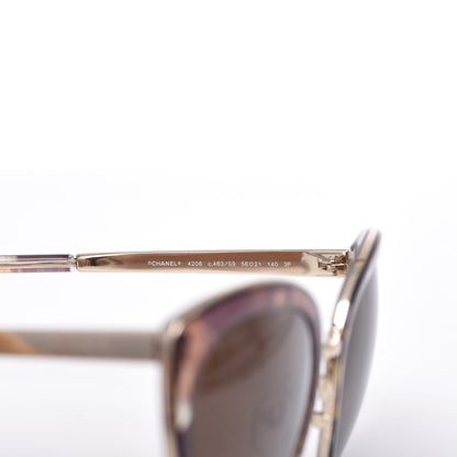 Chanel Polarized Metal Cat Eye Sunglasses 4208 Brown 6 of 9
