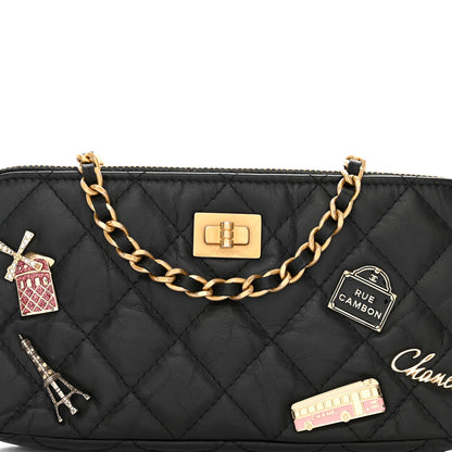 Chanel Aged Calfskin Lucky Charms 2.55 Reissue Small Clutch With Chain Black 10 of 13