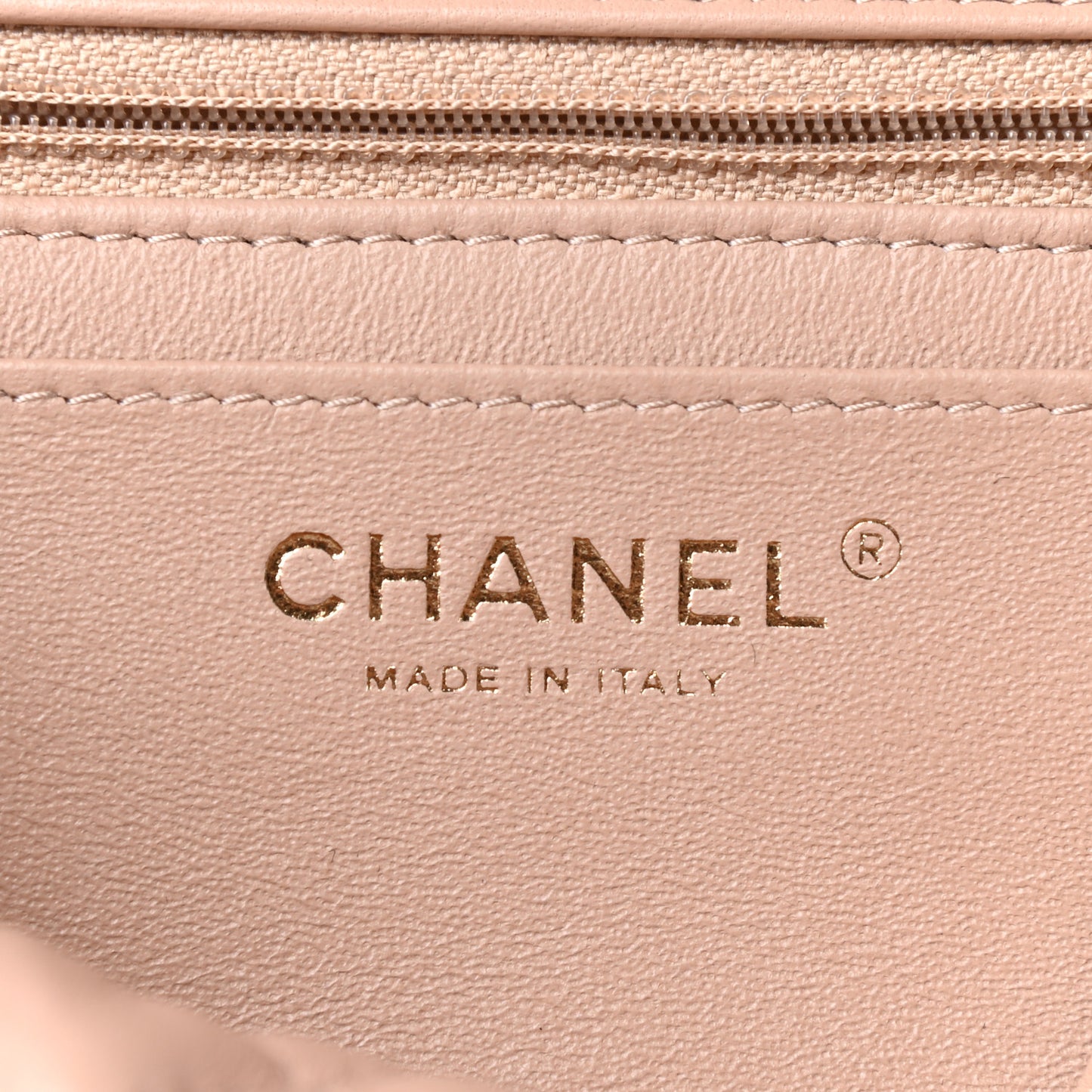 Lambskin Quilted Mini Square Flap Beige
