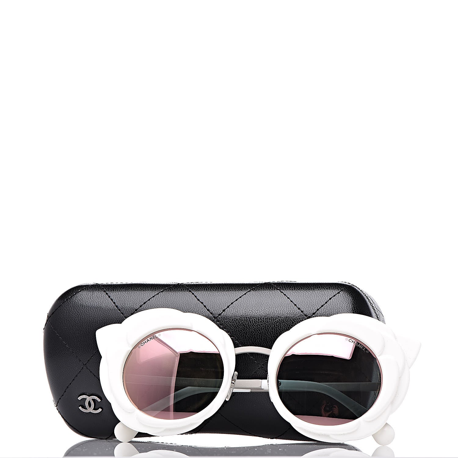 Chanel Round Camellia Sunglasses 71198 White 7 of 7