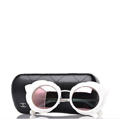 Chanel Round Camellia Sunglasses 71198 White 7 of 7