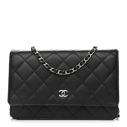 Chanel Lambskin Quilted Wallet On Chain WOC Black 1 of 11