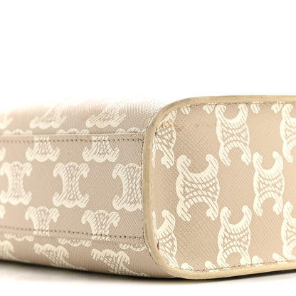 Celine Triomphe Canvas Calfskin Mini Vertical Cabas Grege 9 of 13