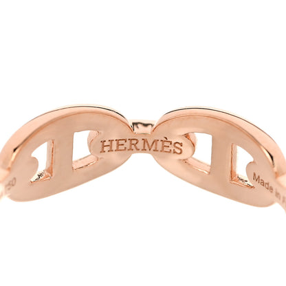 Hermes 18K Rose Gold PM Chaine d'Ancre Enchainee Ring 56/7.5 6 of 7