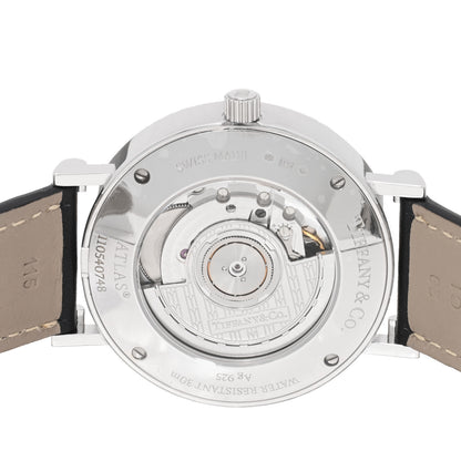 Tiffany Sterling Silver Calfskin 39mm Atlas Automatic Watch 4 of 4