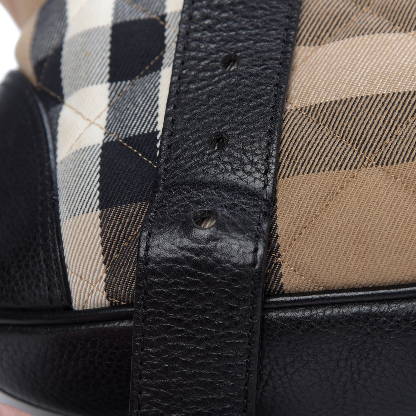 House Check Quilted Brook Hobo Black