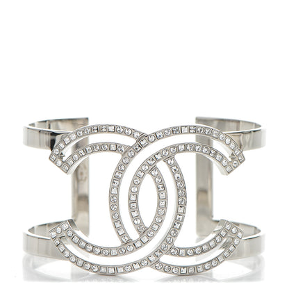 Chanel Crystal CC Cuff Silver 1 of 4