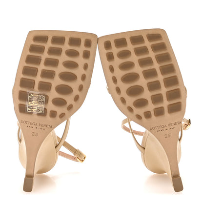 Bottega Veneta Lambskin Stretch Lounge Wedge Sandals 35 Cane Sugar 6 of 8