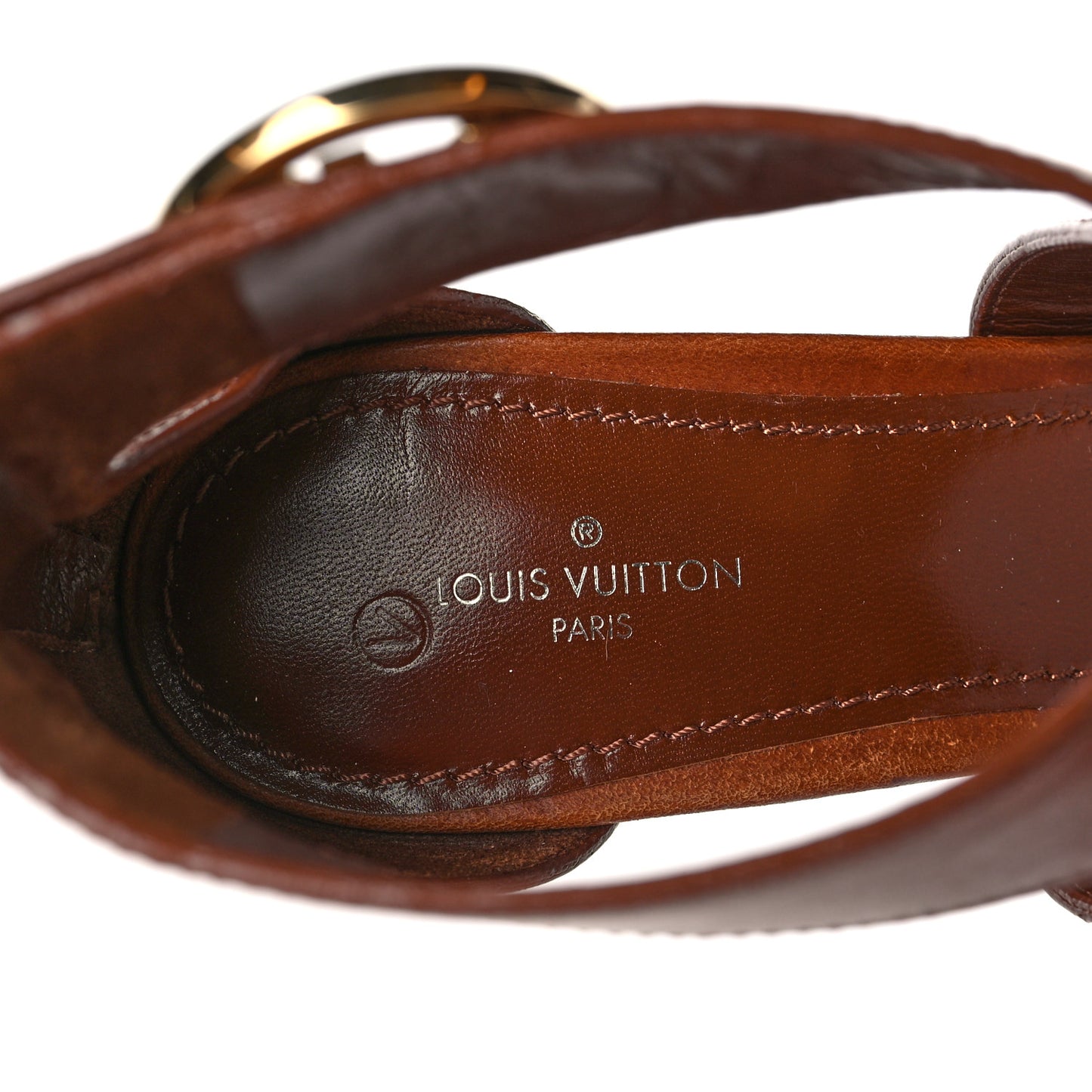 Calfskin Monogram Horizon Platform Sandals 39 Cognac Brown