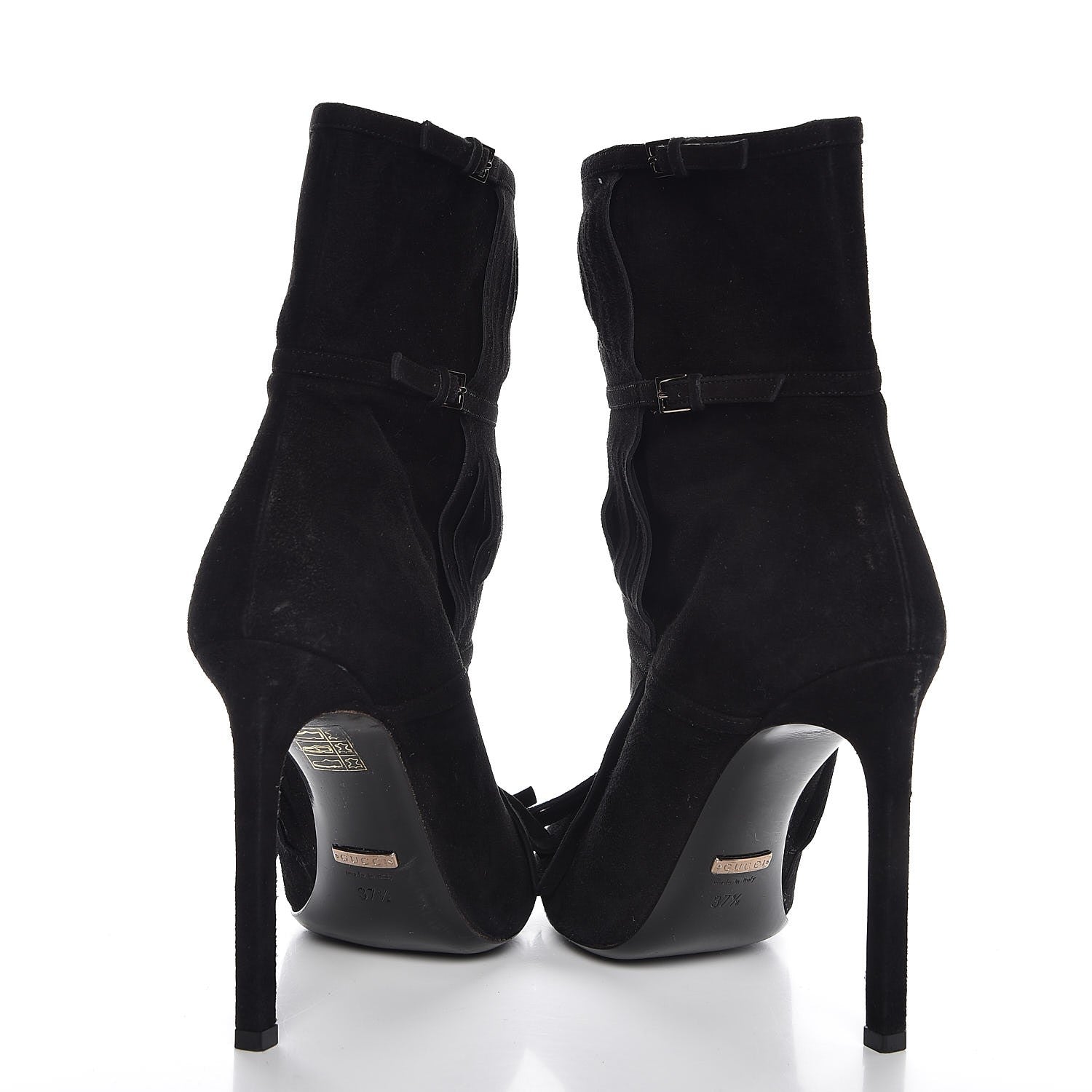 Gucci Suede Fringe Becky Bootie 37.5 Black 6 of 10