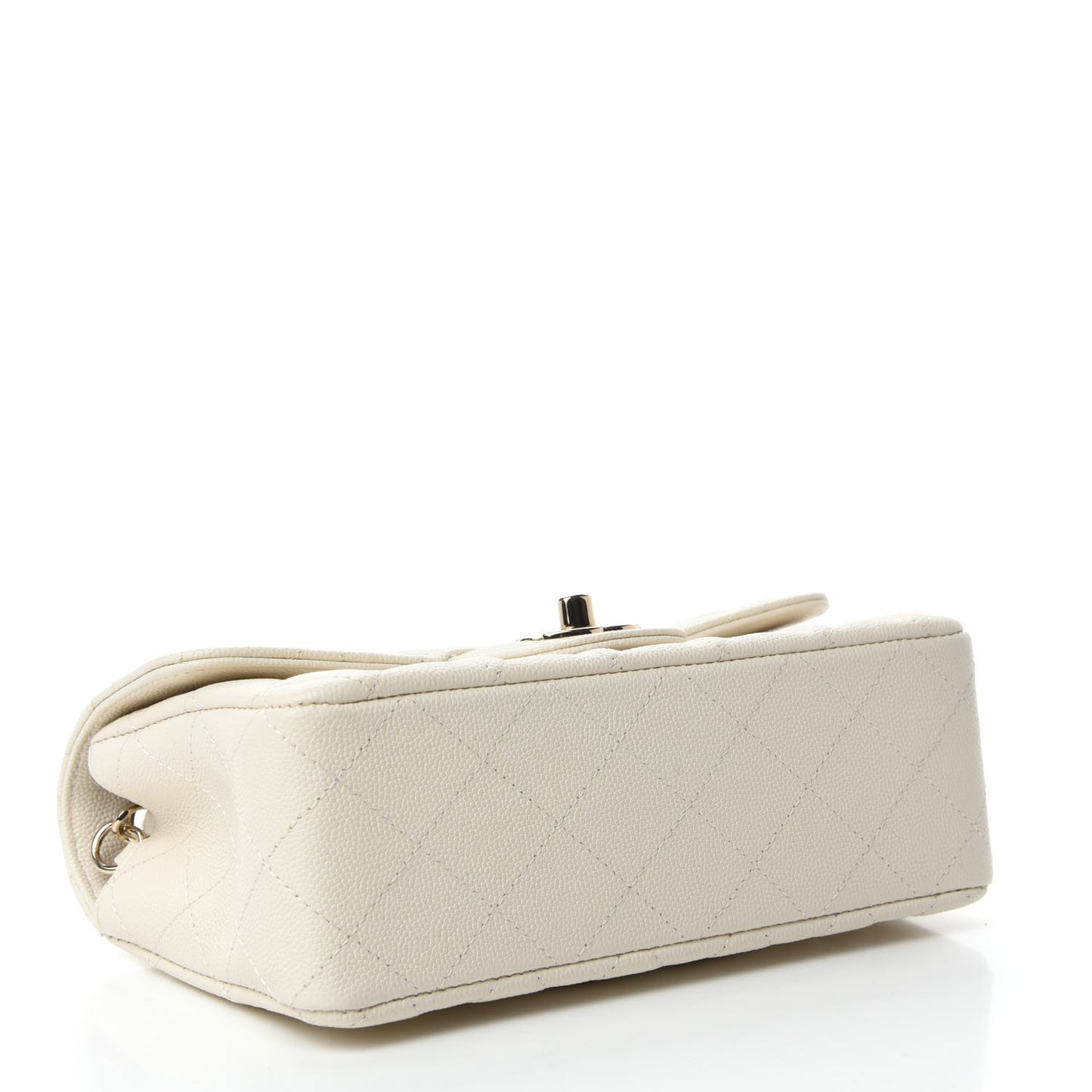 Caviar Quilted Mini Rectangular Flap White