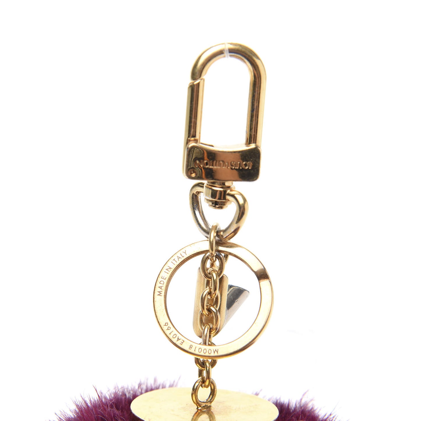 Mink Fur Bubble Duo Bag Charm Violet Pink