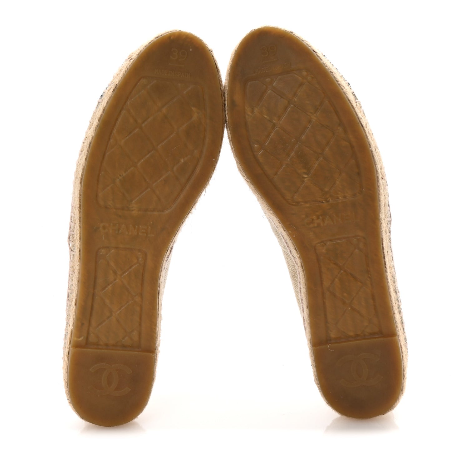 Toile Sequin CC Espadrilles 39 Beige Black