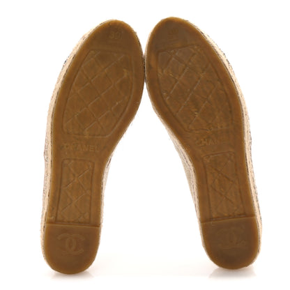 Chanel Toile Sequin CC Espadrilles 39 Beige Black 6 of 10