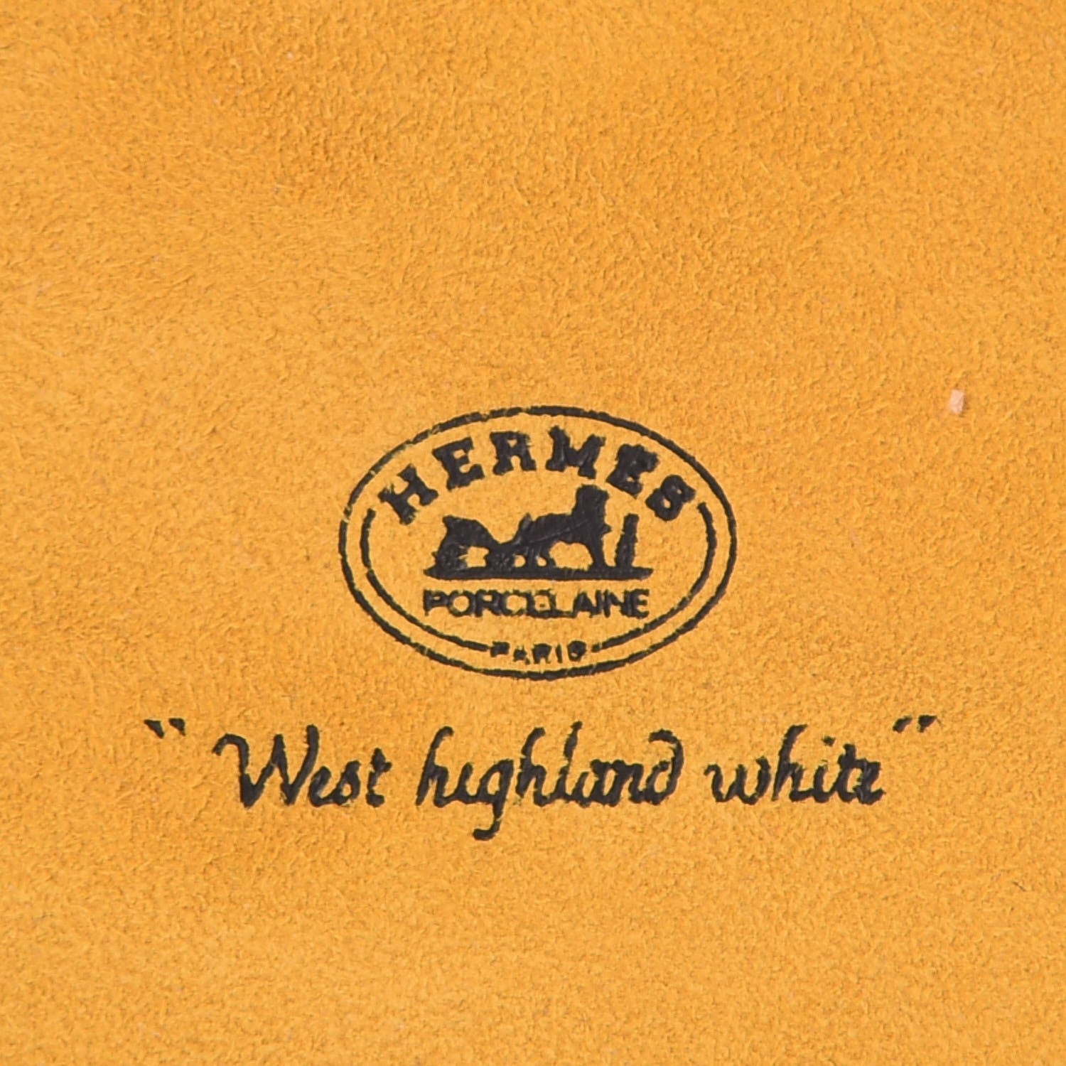 Hermes Porcelain Printed West Highland White Terrier Ashtray Yellow 4 of 6