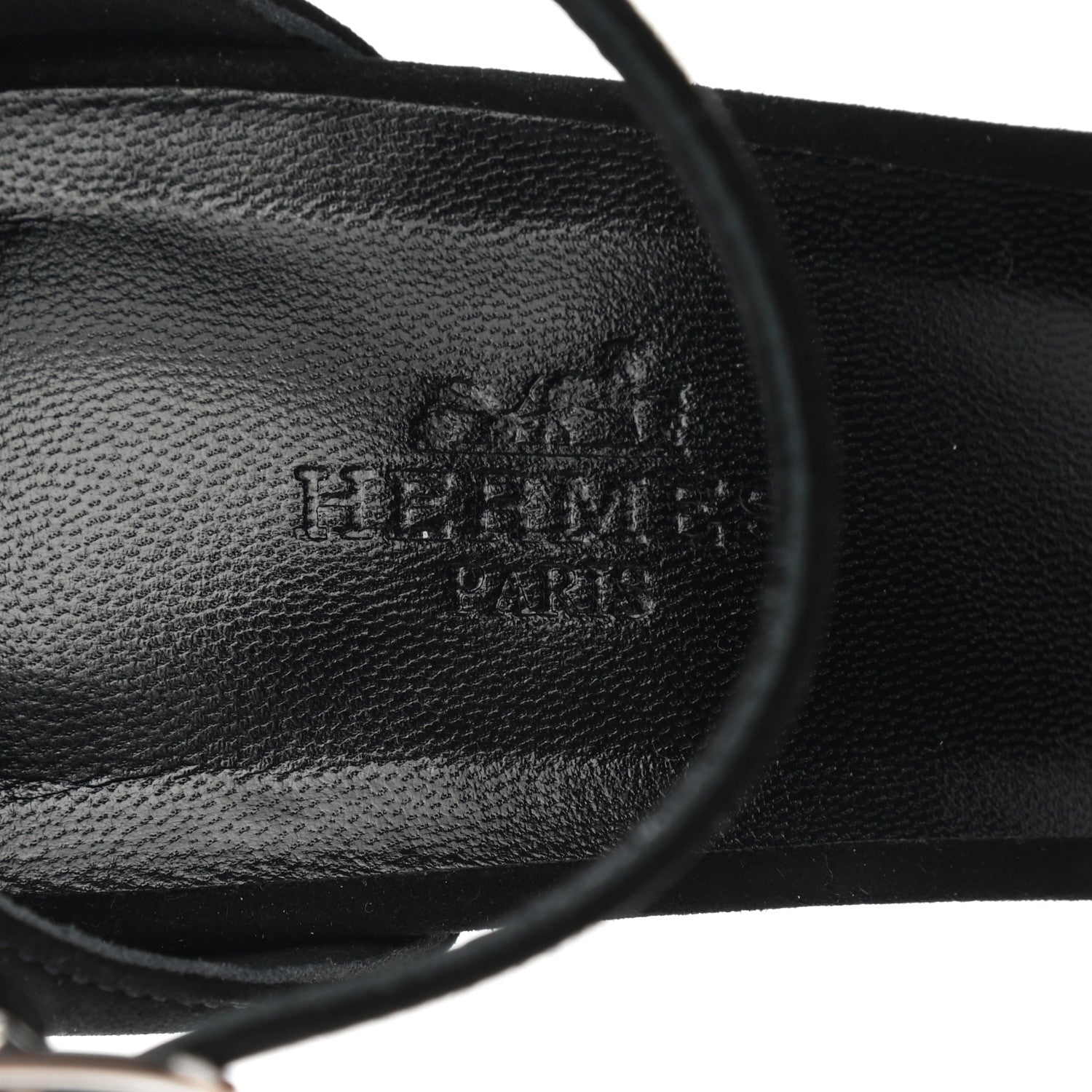 Hermes Suede Goatskin Crystal Premiere 70 Sandals 39 Black 7 of 8