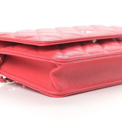 Chanel Caviar Quilted Wallet On Chain WOC Coral 10 of 13