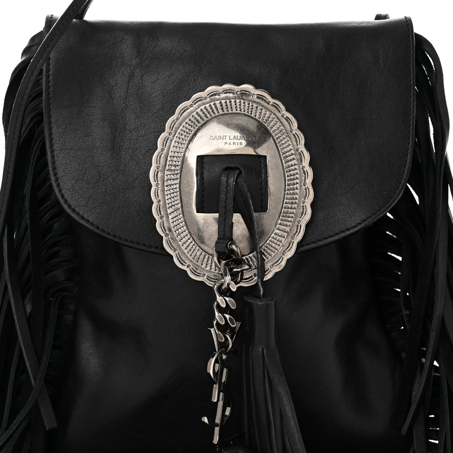 Lambskin Anita Tassed Crossbody Bag Black