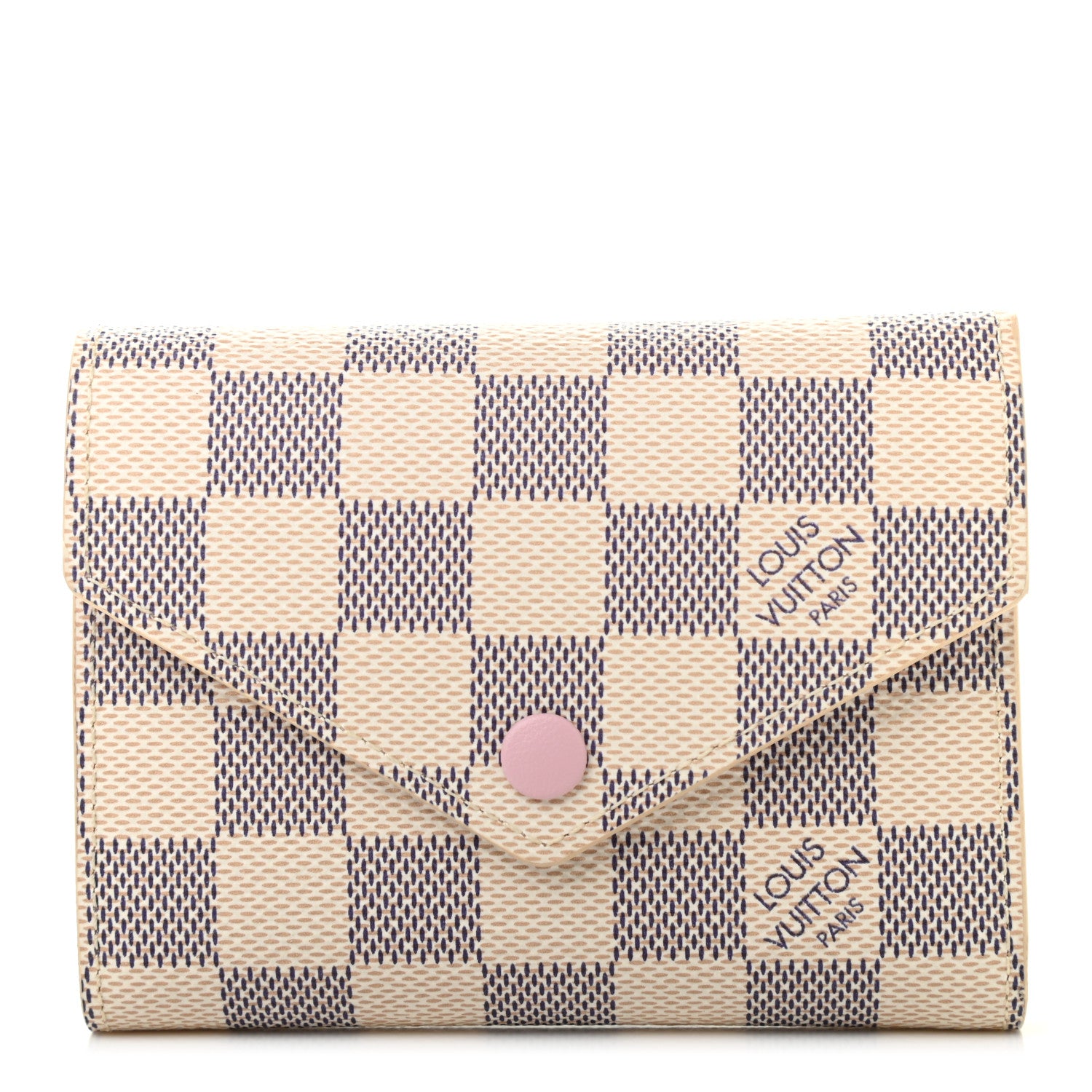 Louis Vuitton Damier Azur Victorine Wallet Rose Ballerine 1 of 7