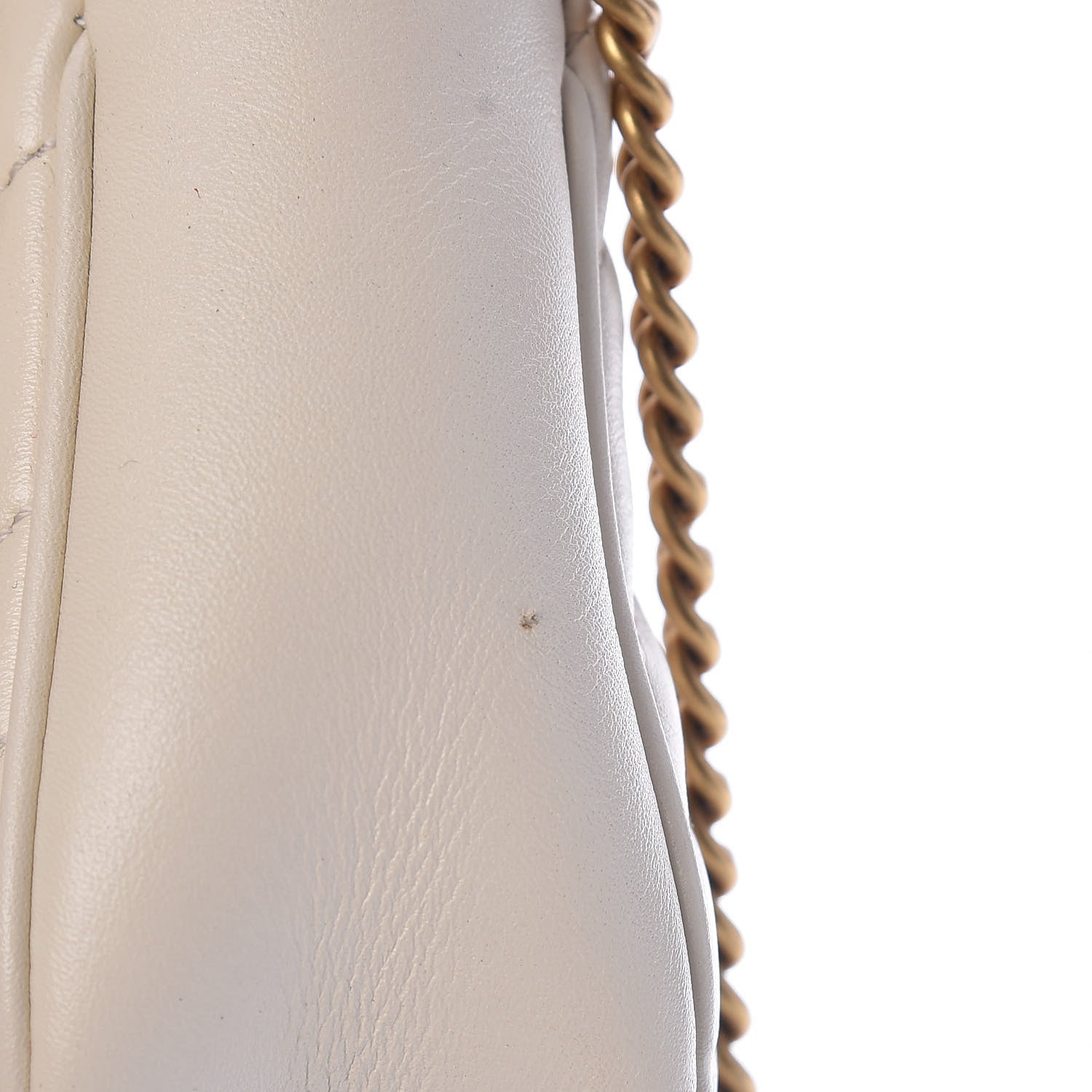 Gucci Calfskin Matelasse Super Mini GG Marmont Shoulder Bag White 12 of 13