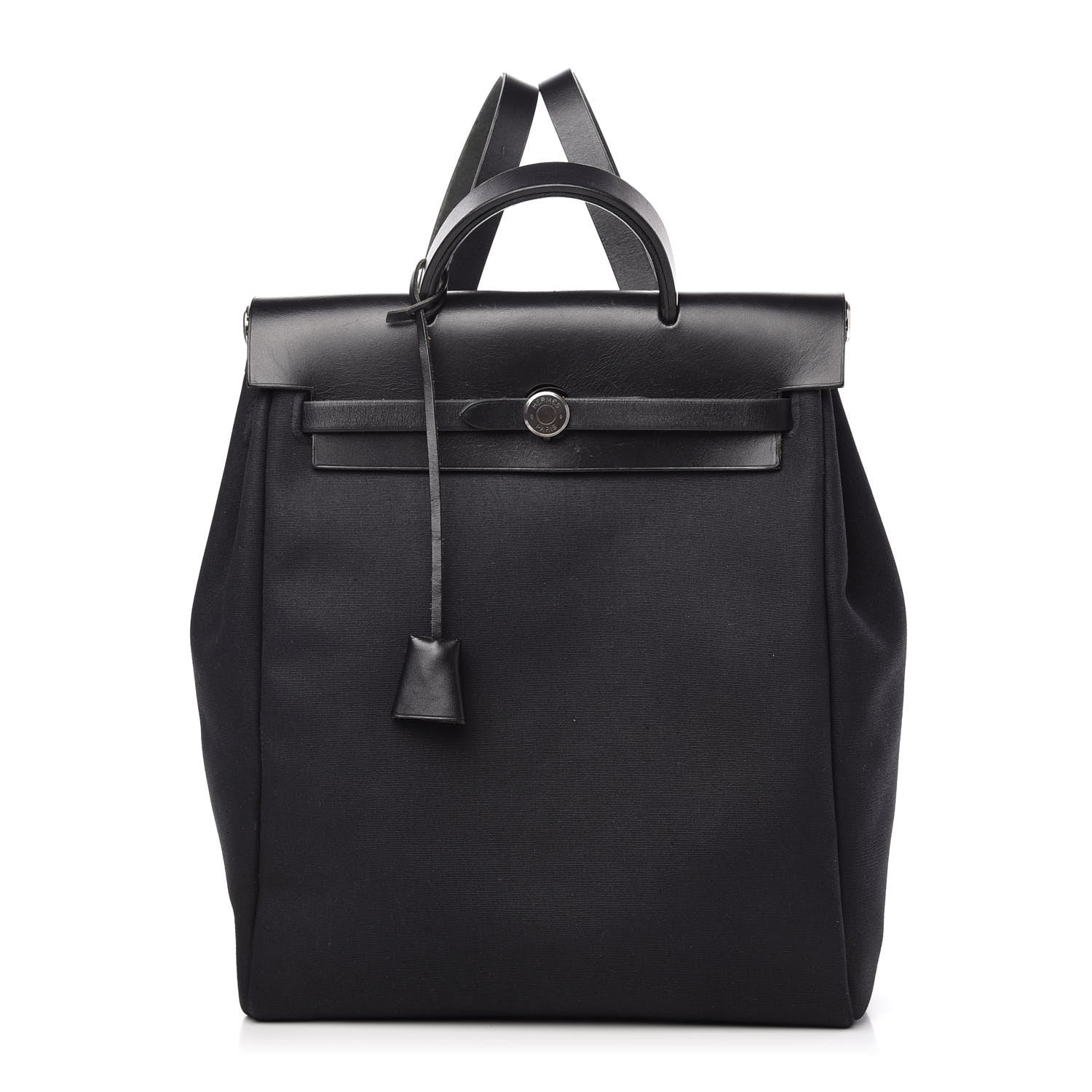 Hermes Toile Vache Calfskin Herbag 30 PM Backpack Black 3 of 10