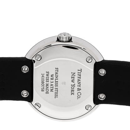 Tiffany Stainless Steel Calfskin Diamond Bezel 24mm Atlas 2-Hand Quartz Watch Tiffany Blue 4 of 5