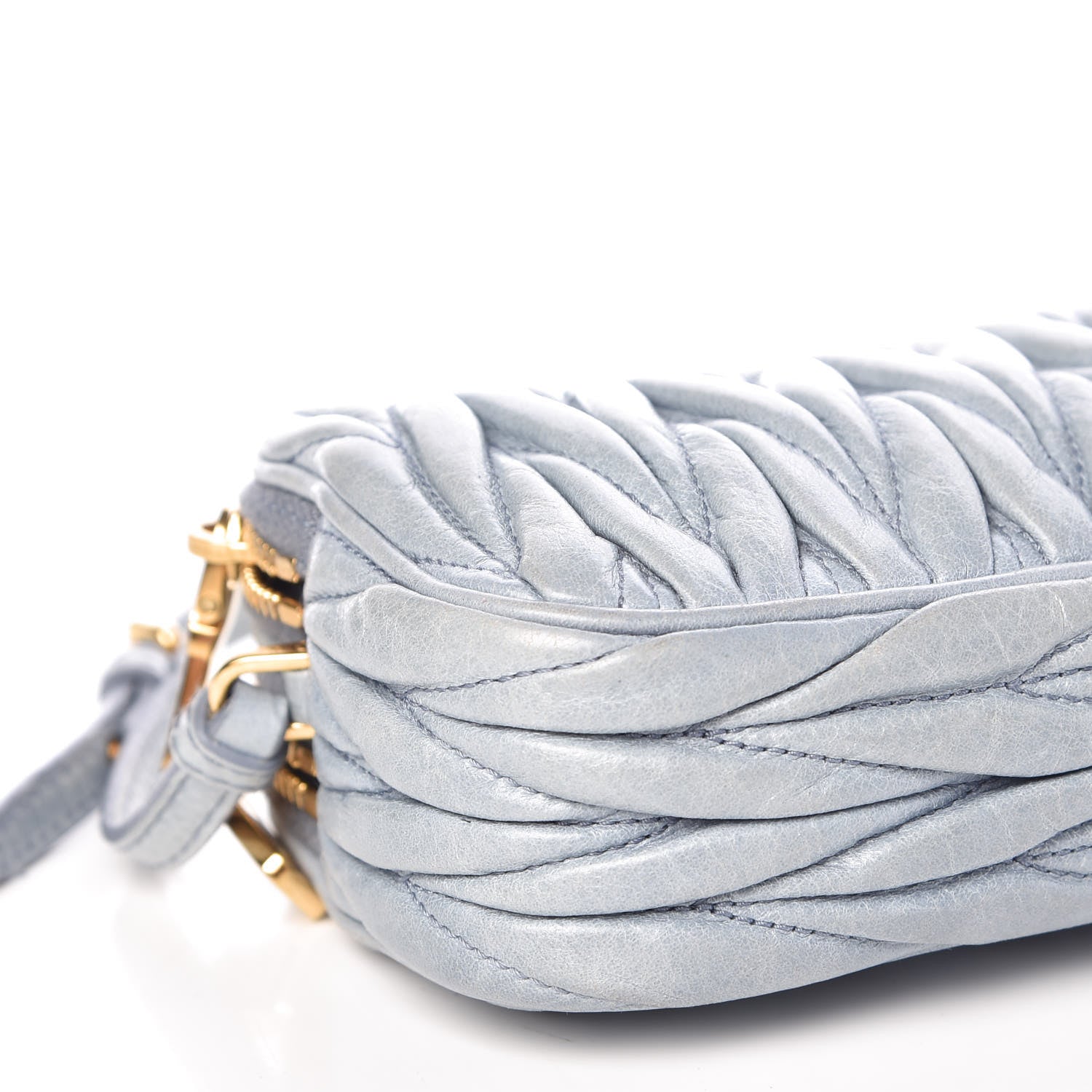 Miu Miu Nappa Matelasse Double Zip Pochette Clutch Nube 9 of 10