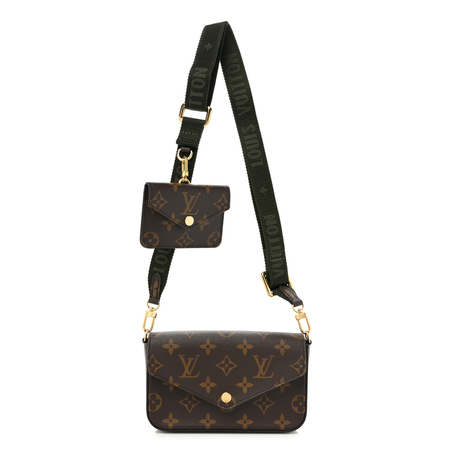 Monogram Felicie Strap & Go Kaki