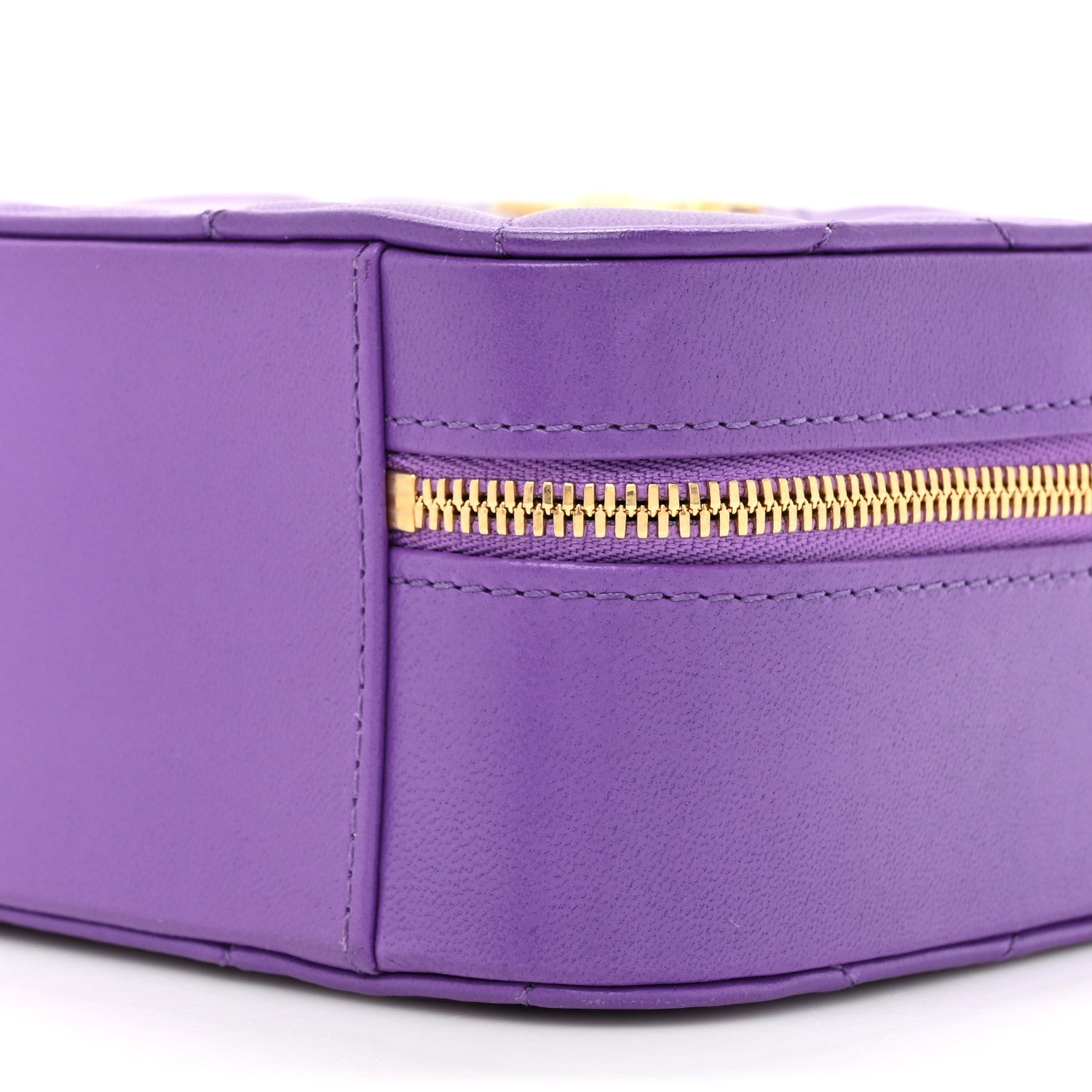 Chanel Lambskin Quilted Top Handle Small Vanity Case Purple 9 of 10