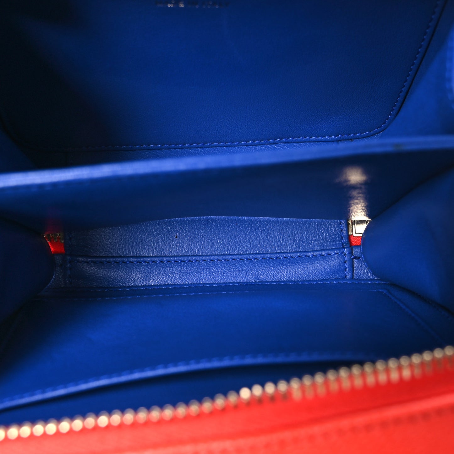 Caviar Quilted Small CC Filigree Vanity Case Blue White Red