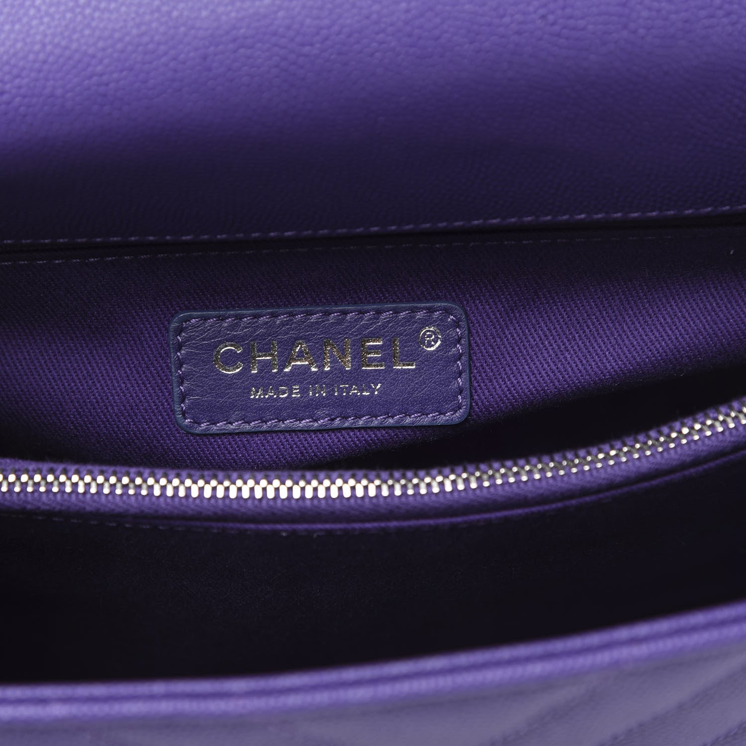 Chanel Caviar Chevron Quilted Small Coco Handle Flap Purple 7 of 12