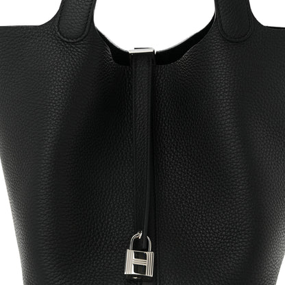 Hermes Taurillon Clemence Picotin Lock 22 MM Black 8 of 10