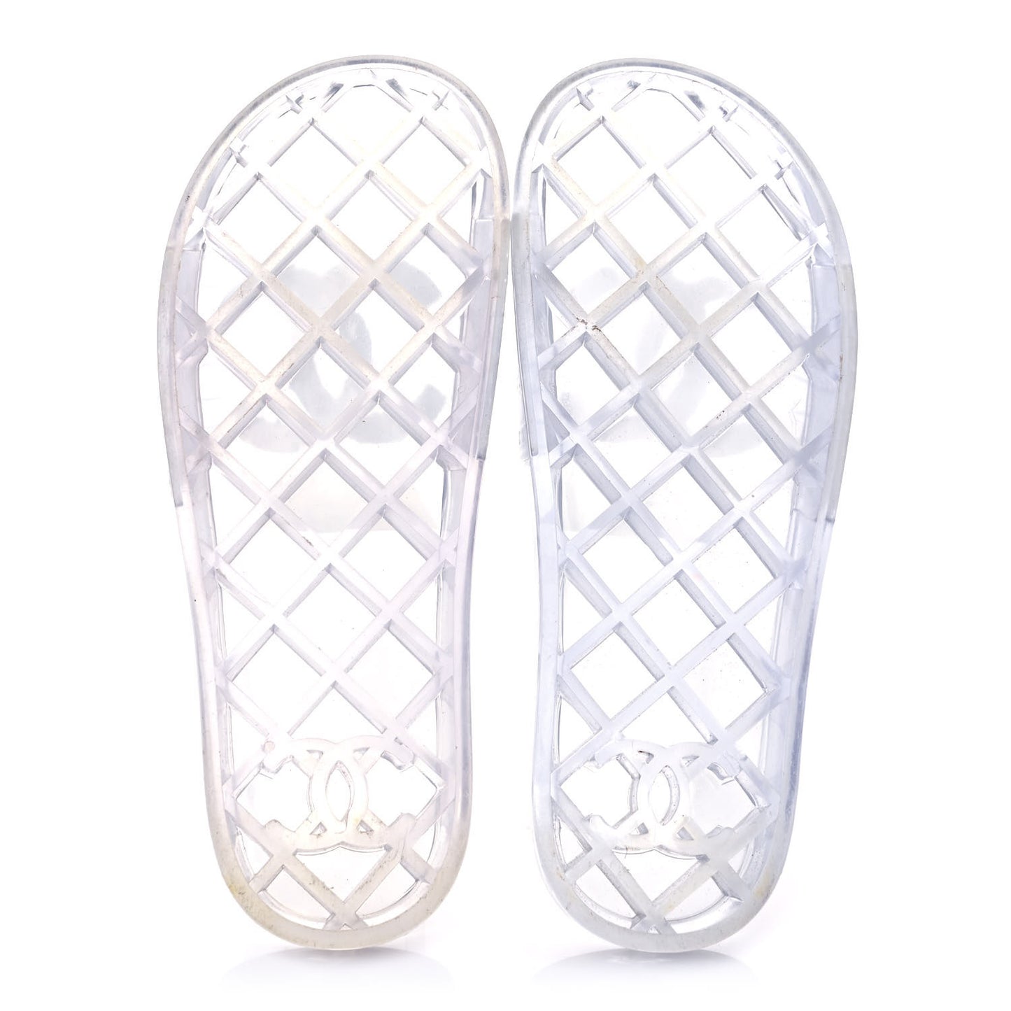 PVC Transparent CC Flat Slide Sandals 40 White