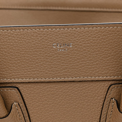 Celine Drummed Calfskin Micro Luggage Dune 6 of 11