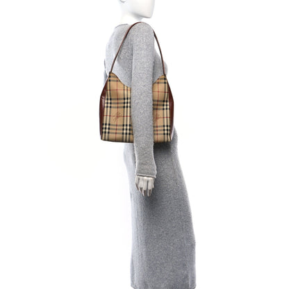Burberry Haymarket Check Shoulder Bag Tan 2 of 12