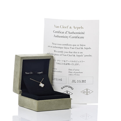 Van Cleef & Arpels 18K Yellow Gold Mother of Pearl Sweet Alhambra Pendant Necklace 6 of 6