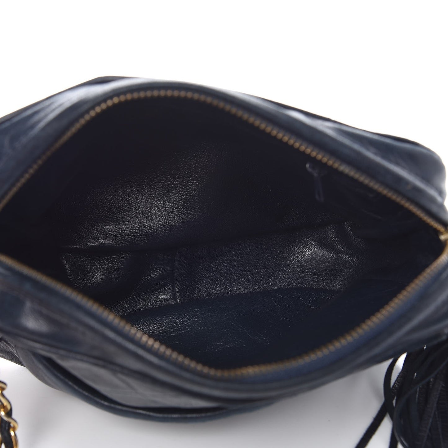 Lambskin Quilted CC Tassel Camera Case Blue