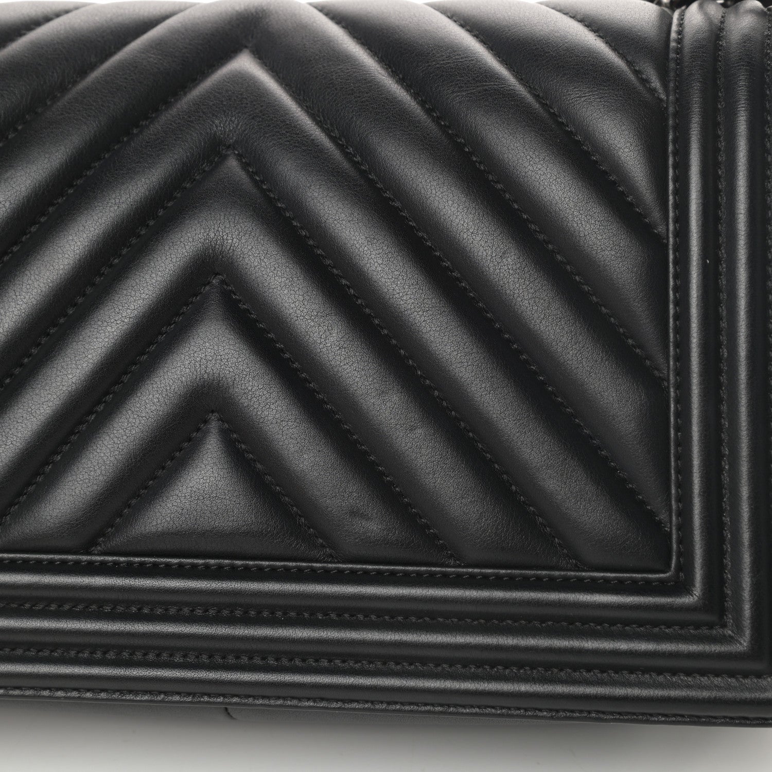 Chanel Calfskin Chevron Quilted Medium Boy Flap Black 11 of 14