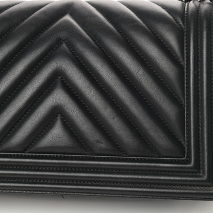 Chanel Calfskin Chevron Quilted Medium Boy Flap Black 11 of 14