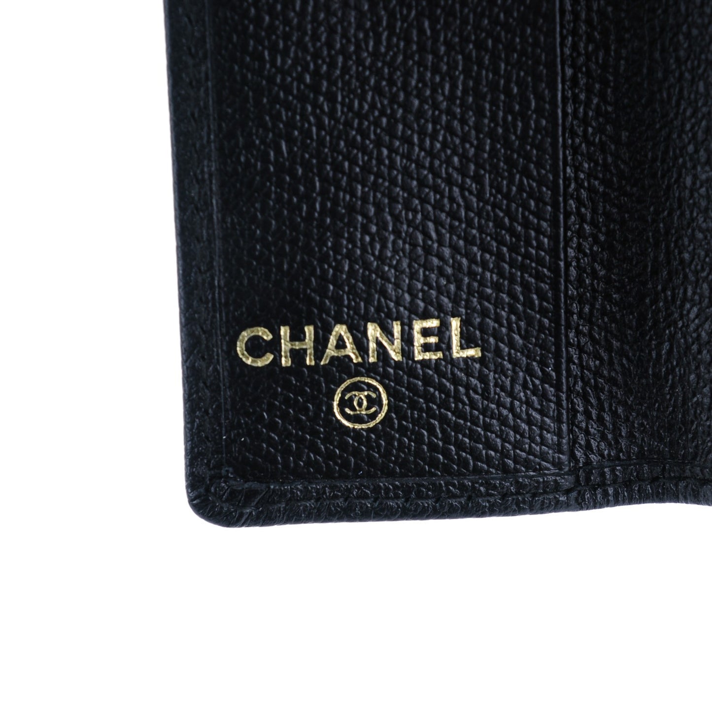Grained Calfskin CC Button 6 Key Holder Black