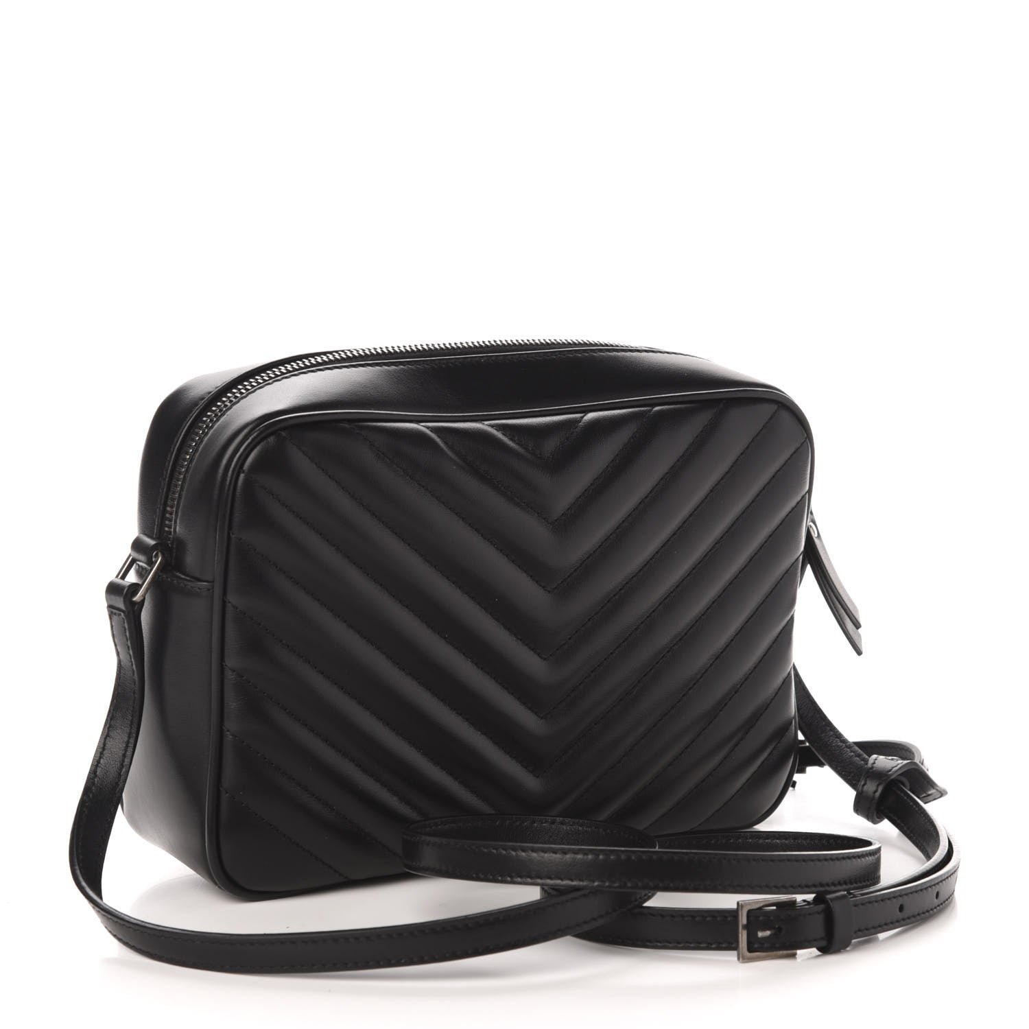 Saint Laurent Calfskin Matelasse Monogram Lou Camera Bag Black 3 of 10